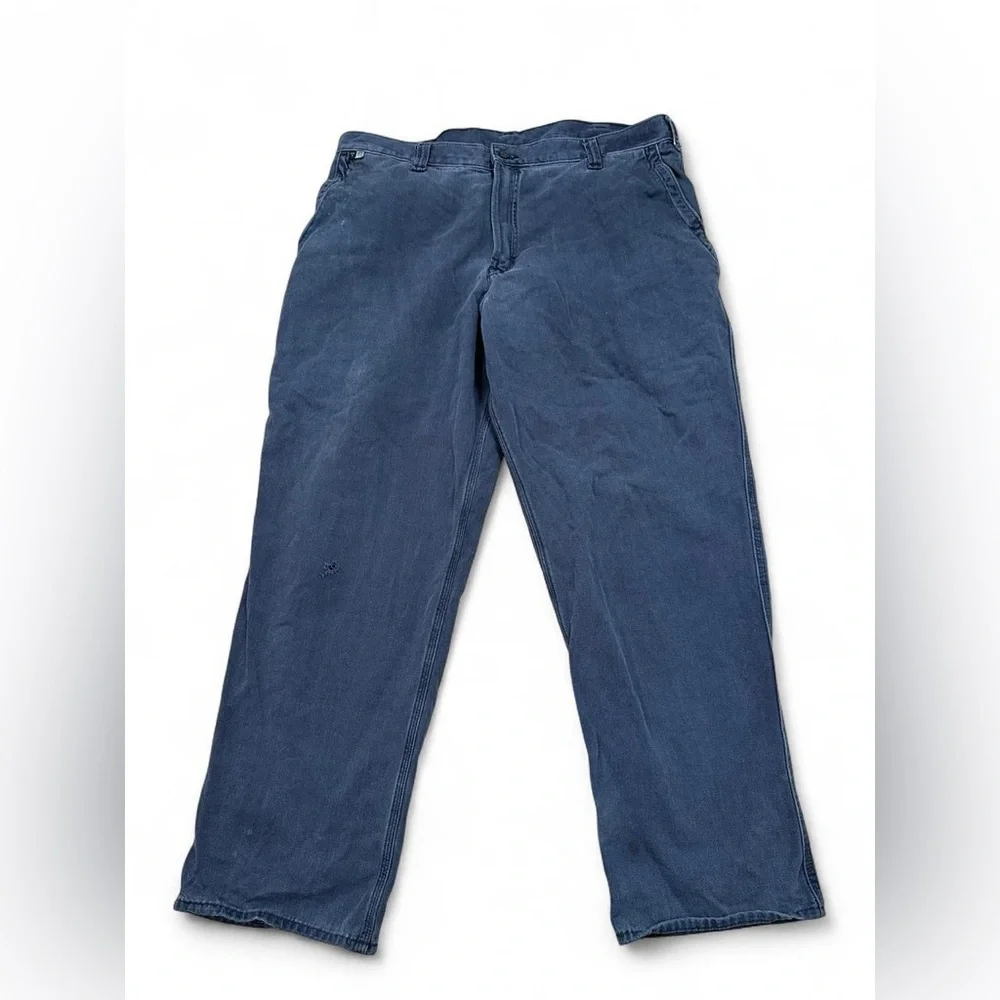 Carhartt Men’s Blue Flame Resistant FR Dungaree Relaxed Fit Pants Size 39.5x29.5